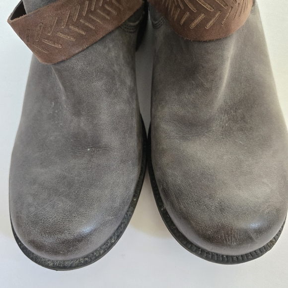 Rockport Cobb Allen Grey leather mid calf Brooke biker moto winter boots Sz 9 - Picture 3 of 10